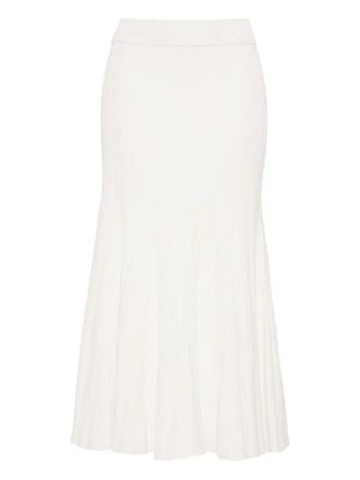Cara Cara Dara ribbed midi skirt - women - Viscose/Nylon/Spandex/Elastane - S - White