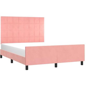 vidaXL Vidaxl - Estructura De Cama Sin Colch&oacute;n Terciopelo Rosa 140x200 Cm