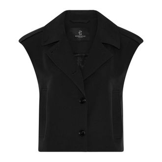 Bruuns Bazaar Jassen, Dames, Zwart, 2Xl, Leer, Ruby Sus BBLita waistcoat