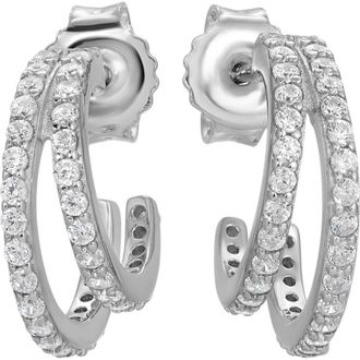 Native Gem Evil Twin Double Huggie Hoop Earrings in Silver at Nordstrom