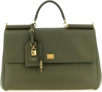 Dolce & Gabbana My Sicily Maxi Handtas - Dames - Handtassen - Groen - ONE Size - Katoen - Tassen