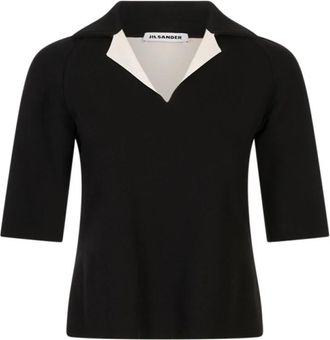 Jil Sander Polo - Dames - Polos - Zwart - XL - Tops