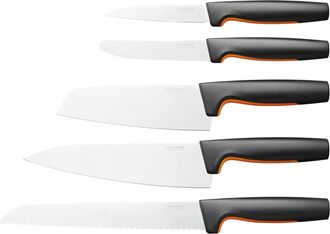 Fiskars Functional Form Set De 5 Cuchillos Negro Naranja