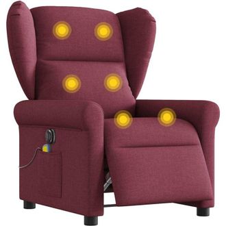 vidaXL Vidaxl - Sill&oacute;n De Masaje Reclinable El&eacute;ctrico Tela Rojo Tinto