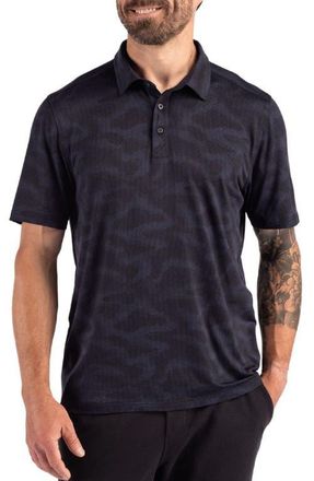 Cutter & Buck Epic Comfort Camo Regular Fit Polo in Navy Blue at Nordstrom, Size Medium R