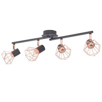 Berkfield Home Ceiling Lamp with 4 Spotlights E14 Black & Copper