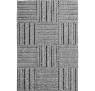Nazar Rugs Teppich mit geometrischem Relief grau- 120x170 cm