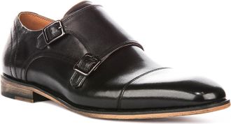 Justinreess England Donald Mens Double Strap Monk Classic Shoe Shoes (Black, UK 12)
