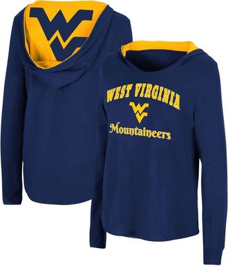 Colosseum Womens Colosseum Navy West Virginia Mountaineers Catalina Hoodie Long Sleeve T-Shirt at Nordstrom, Size Small