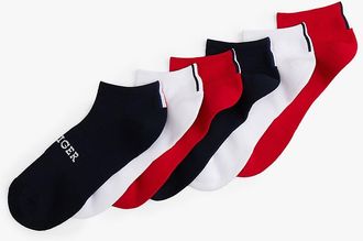 Tommy Hilfiger Mens Monotype Sport Ankle Sock 6-Pack - Black