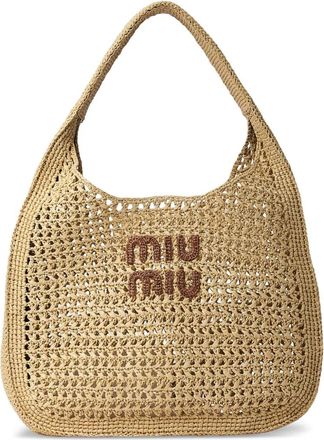 Miu Miu Borsa alluncinetto con logo - Toni neutri