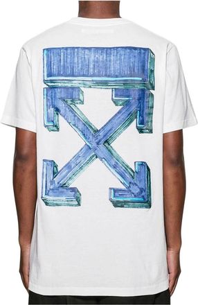 Off-white Marker Short-Sleeve Slim Tee White/Blue OMAA027E20JER0050145