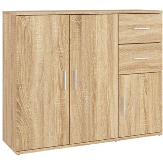 vidaXL Sideboard Sonoma Oak 91x29.5x75 cm Engineered Wood Vidaxl