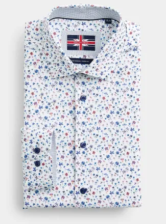 Soul of London Mens Summer flower shirt Modern fit