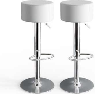 Vicco Taburete De Bar Conjunto De 2, Blanco, 33 X 92 Cm 2 Partes