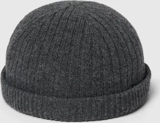 Gucci Rib Knit Wool Hat, Size L, Grey, Wool