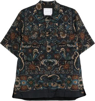 sacai Camicia con stampa paisley - Blu