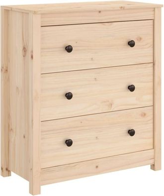 vidaXL Aparador De Madera Maciza De Pino 70x35x80 Cm Vidaxl