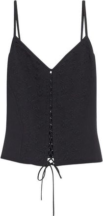 Alexander McQueen Floral Jacquard Corset Camisole in Black at Nordstrom, Size 6 Us
