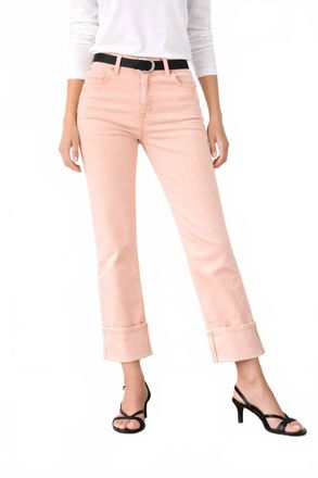 Fidelity Cali Cuff Crop Jeans In Peach