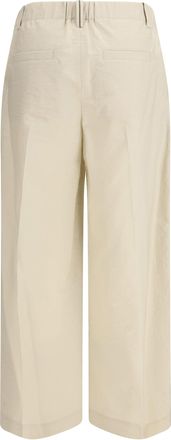 Brunello Cucinelli Womens Cotton-Blend Trousers, Quartz