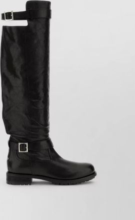Jimmy Choo London leather knee-high biker boots
