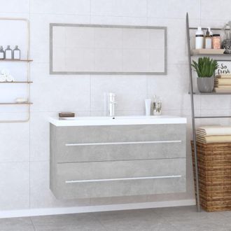 vidaXL Conjunto De Muebles De Ba&ntilde;o 3 Piezas Gris Hormig&oacute;n Vidaxl