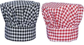 OEM Juego De 2 Gorros De Chef Negros Con Parte Superior De Malla - Gorro De Trabajo Transpirable Y C&oacute;modo Para Uso Profesional En La Cocina