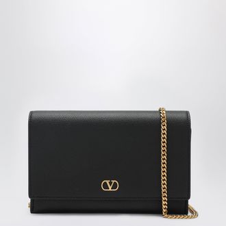Valentino Garavani VLogo Signature grained calfskin clutch in black