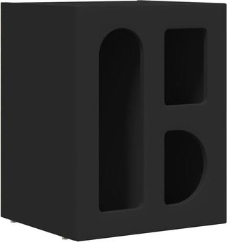 vidaXL Mesita De Noche Negro 40 X 35 X 50 Cm Madera De Ingenier&iacute;a Vidaxl