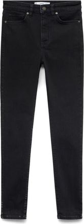 Mango High Waist Ankle Skinny Jeans in Black Denim at Nordstrom, Size 10