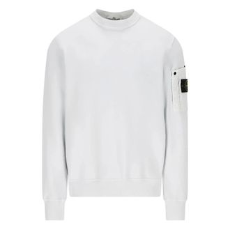 Stone Island Sweatshirts, male, Gray, Size: S Felpa con logo applicazione