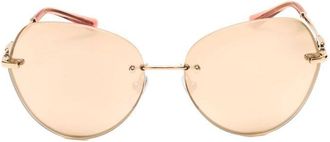 Bulgari Ladies Rose Gold Tone Cat Eye Sunglasses 0BV6183-202387-1