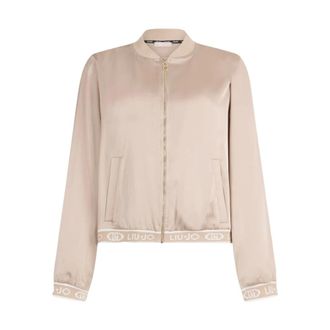 Liu Jo Bomber Jackets, female, Brown, Size: L Bomber in raso