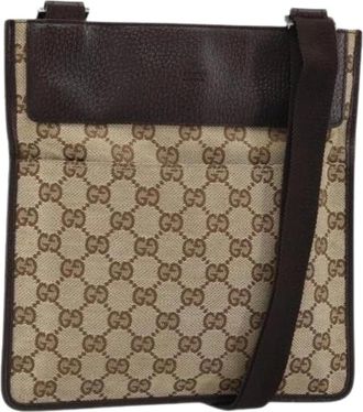 Gucci Pre-owned Cross Body Bags, female, Beige, Size: ONE SIZE Pre-owned Vintage GG Canvas Shoulder Bag