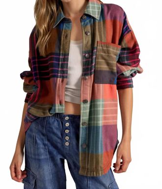 Free People Ashley Plaid Shirt In Ginger Combo