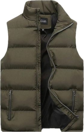 Generic Men Jacket Winter Vest Down Cotton Sleeveless Jacket Waistcoat Mans Warm Coat Sleeveless Warm Liner Male Gilet