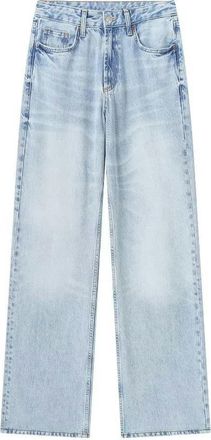 Generic Waist Buttoned Wide Leg Jeans for Women-Indigo-XS