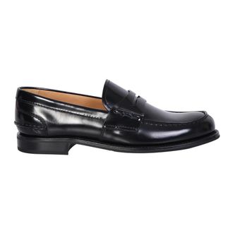 Churchs Loafers, female, Black, Size: 8 1/2 US Black Leather Pembrey W5 Loafers