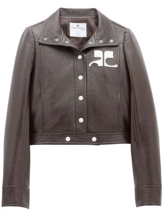ジャケット COURREGES Women Jackets 424CBL218NY BROWN Courrèges Reedition Checked Vinyl Jacket | Brown | FARFETCH
