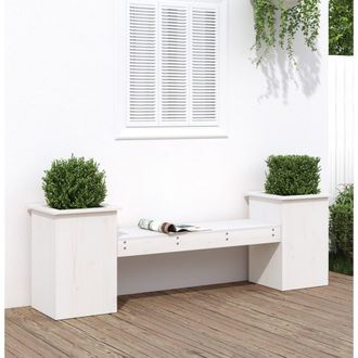 vidaXL Vidaxl - Banco Con Jardineras Madera De Pino Blanco 184,5x39,5x56,5 Cm