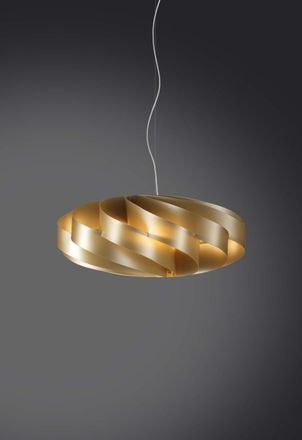 Linea Zero L&aacute;mpara Colgante Plana 3 Luces Oro 70x70xh.34 Cm