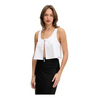 Karl Lagerfeld Top de Playa con Nudo Delantero - Tops - Mujer - Blanco - XS