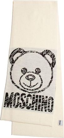 Moschino Womens Scarf White Wool Accessories Acrilico