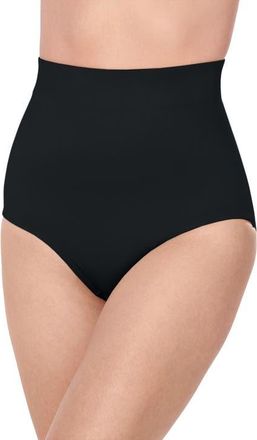 SECRET SOLUTIONS Power Shaper Firm Control High Waist Shaping Brief in Black at Nordstrom, Size Medium