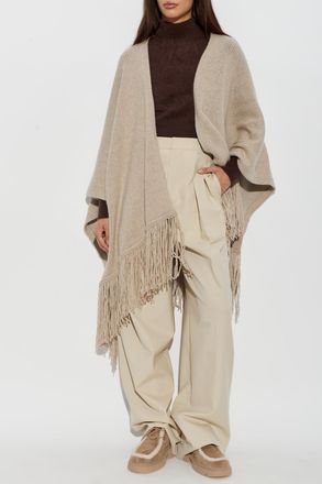 Max Mara Wool Poncho, Womens, Beige