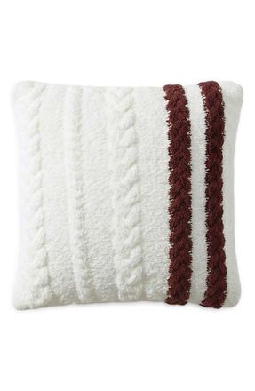 Sunday Citizen Snug Braided Stripe Throw Pillow in Off White/Fig at Nordstrom