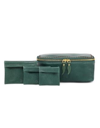 OLD TREND Celosia Genuine Leather Rectangular Jewelry Case in Vintage Green at Nordstrom