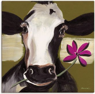 Artland Leinwandbild »Glückliche Kuh I« Haustiere 1 Stk. tlg. als Leinwandbild, Poster in verschied. Grössen