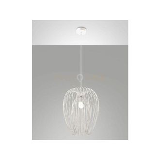 Fabas Luce Fabas Luce - camp lampadario a sospensione bianco in metallo 1 luce attacco E27 D.40CM